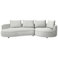 BIGSOFA Chenille Ecru  - Ecru/Schwarz, Design, Kunststoff/Textil (322/82/154cm) - home24
