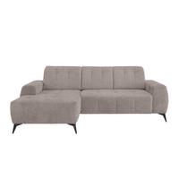 ECKSOFA Taupe Mikrofaser  - Taupe/Schwarz, MODERN, Textil/Metall (180/258cm) - Livetastic