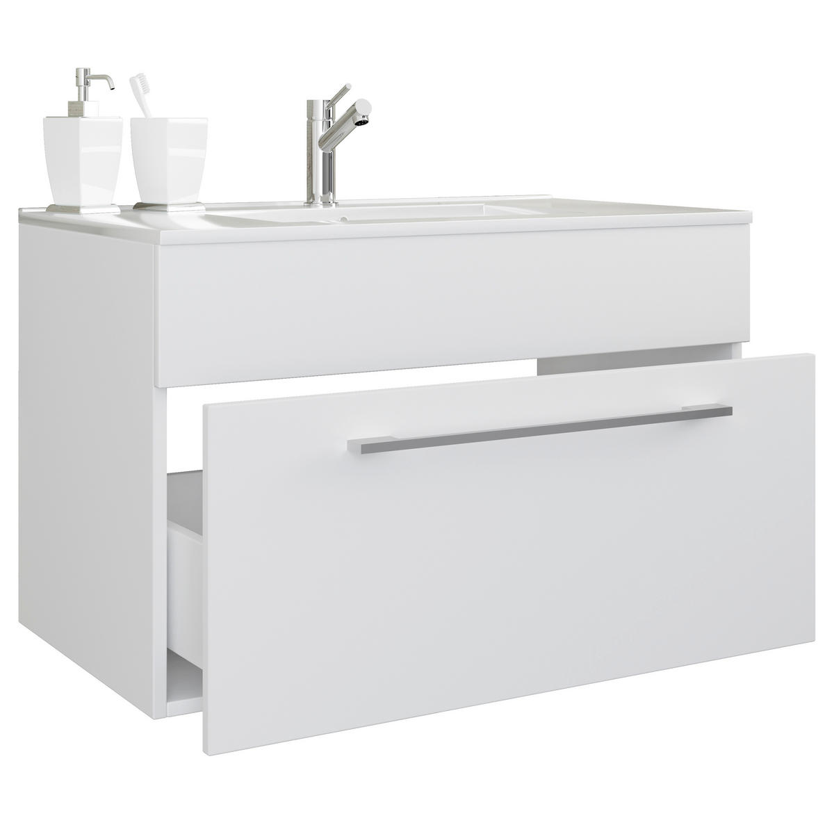 WASCHTISCHKOMBI 60 cm  - Silberfarben/Weiß, MODERN, Keramik/Holzwerkstoff (60cm) - MID.YOU