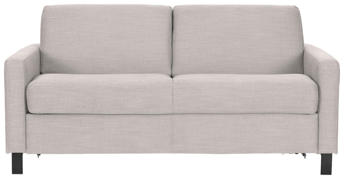 SCHLAFSOFA Webstoff Hellgrau ,[ ]}Fussart wählbar, Stoffauswahl, Armteilvarianten  - Hellgrau/Schwarz, Design, Holz/Textil (184/92/102cm) - Venda