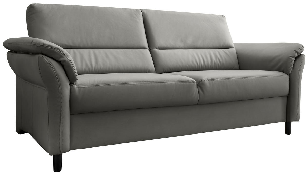 3-SITZER-SOFA in Lederlook Grau  - Schwarz/Grau, Modern, Holz/Textil (192/90/89cm) - Livetastic