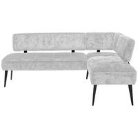 ECKBANK 212/162 cm Webstoff Grau Metall   - Schwarz/Grau, MODERN, Textil/Metall (212/162cm) - Welnova