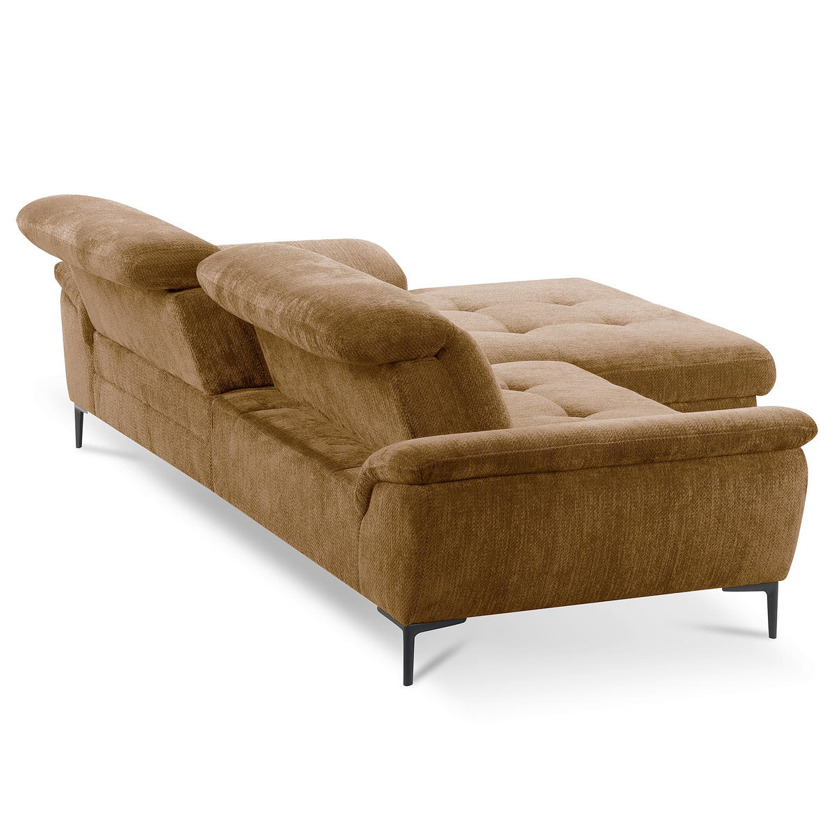 ECKSOFA  Webstoff Rostfarben  - Rostfarben/Schwarz, Design, Textil/Metall (268/195cm) - Livetastic