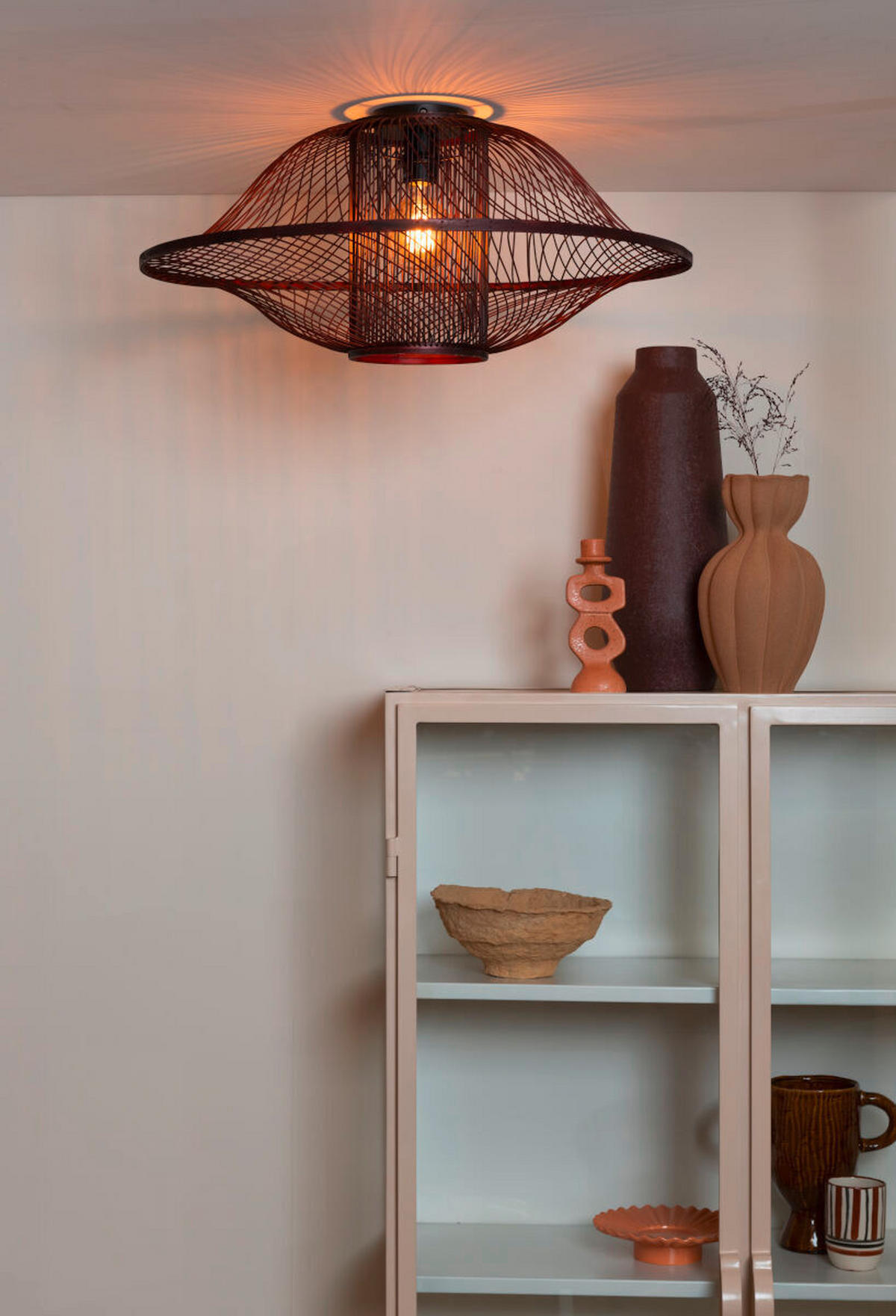 DECKENLEUCHTE  70/30 cm    - Rotbraun, Basics, Holz (70/30cm) - Good & Mojo