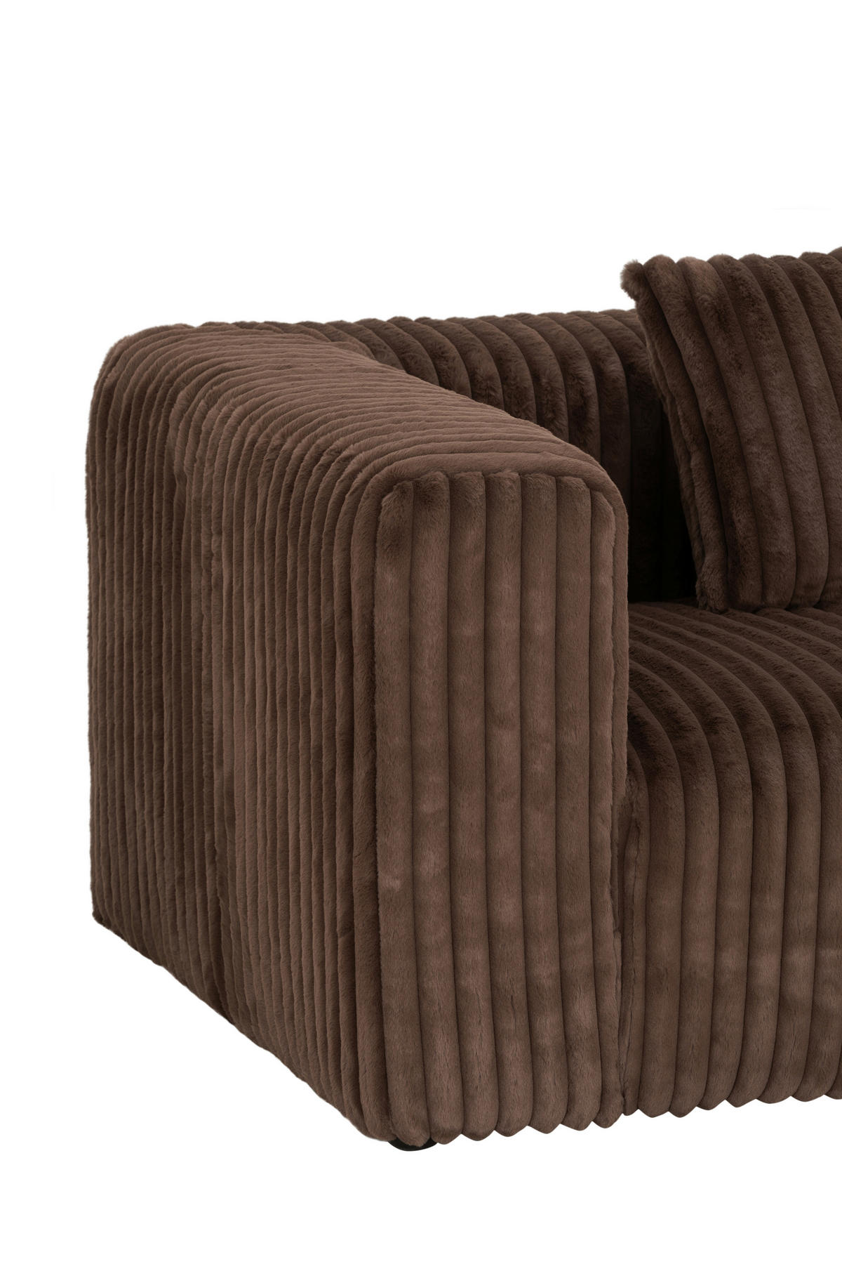 SOFA Cord Braun  - Schwarz/Braun, MODERN, Kunststoff/Textil (224/68/99cm) - MID.YOU
