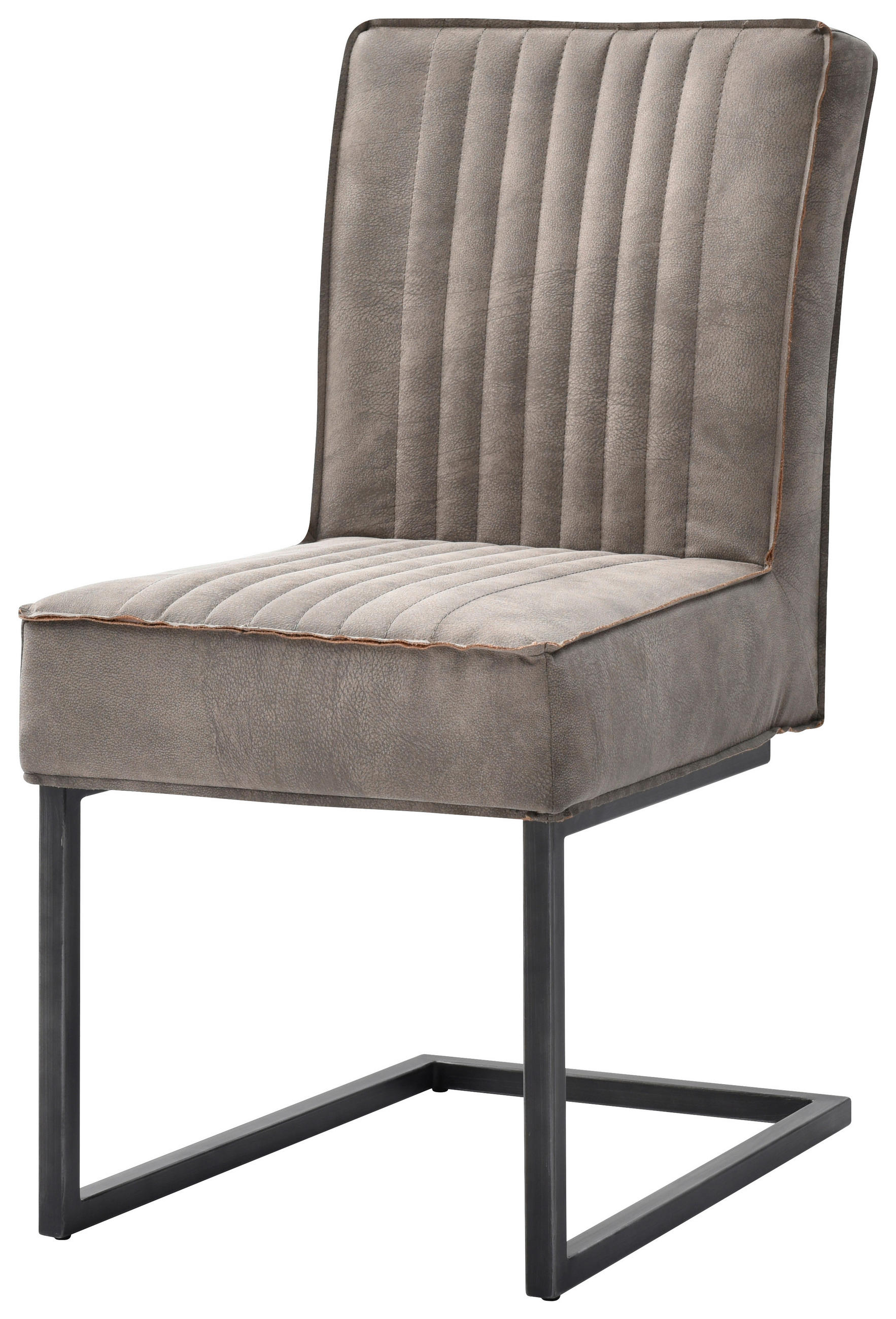 SCHWINGSTUHL  in Eisen  - Taupe/Schwarz, KONVENTIONELL, Textil/Metall (47/92/70cm)