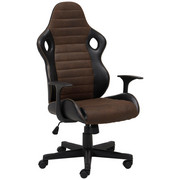 PISARNIŠKI STOL kovina, umetna masa, tekstil rjava, črna - črna/rjava, Design, kovina/umetna masa (62/112-122/62cm) - Xora