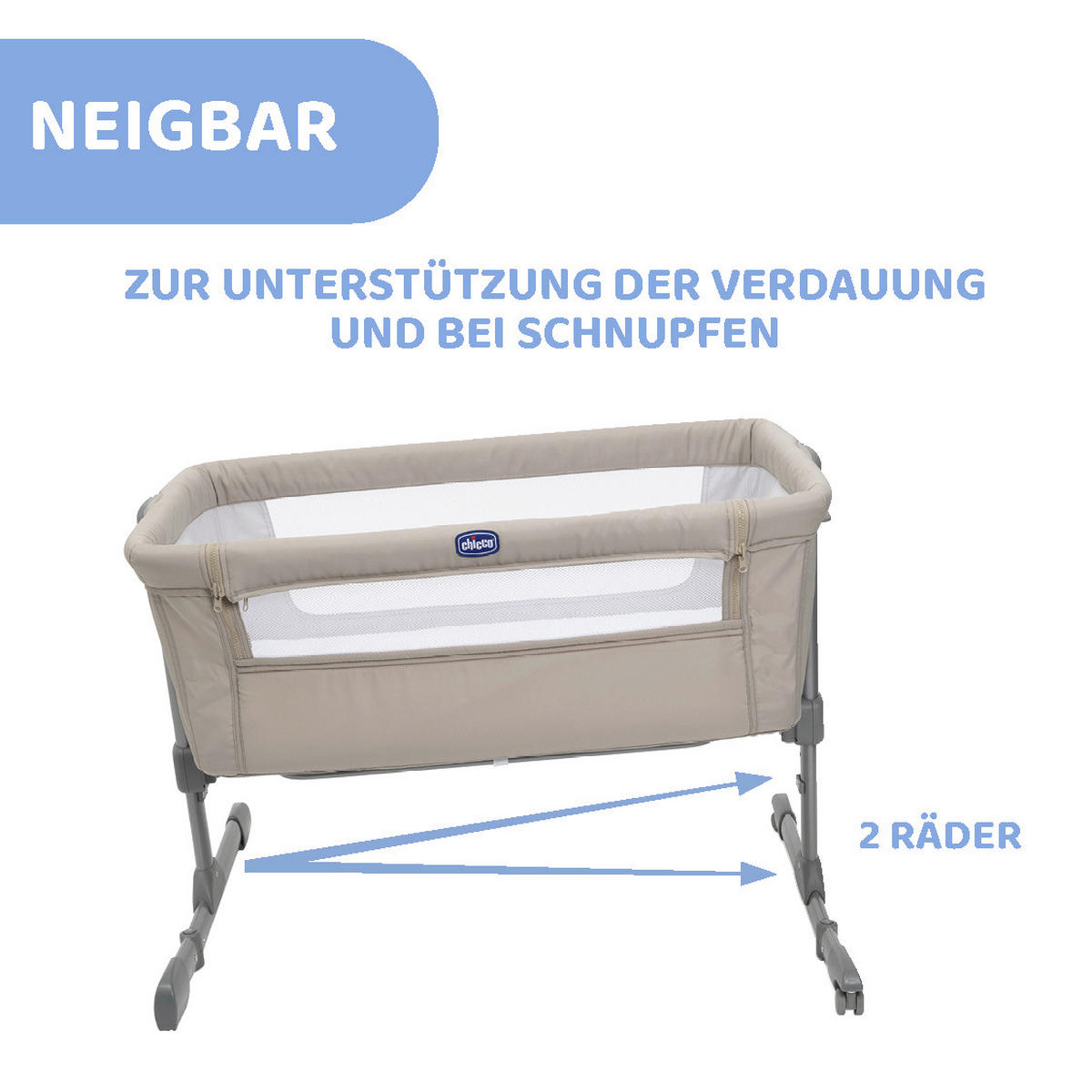 BEISTELLBETT NEXT2ME ESSENTIAL  - Beige, Basics, Textil/Metall (98/65/80/70,5cm) - Chicco