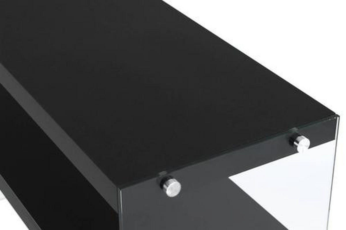 SIDOBORD i glas, trämaterial 32/110/75 cm  - klar/svart, Basics, trämaterial/glas (32/110/75cm) - Kayoom