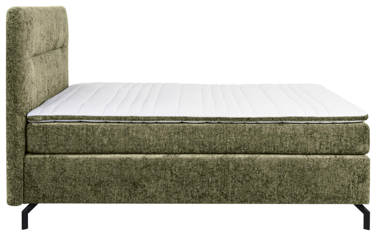 BOXSPRINGBETT 140/200 cm  in Grün  - Schwarz/Grün, Design, Textil/Metall (140/200cm) - Esposa