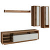 WOHNWAND  in Weiss, Eiche Artisan 300/183,6/42 cm  - Weiss/Eiche Artisan, Design, Glas/Holzwerkstoff (300/183,6/42cm) - Stylife