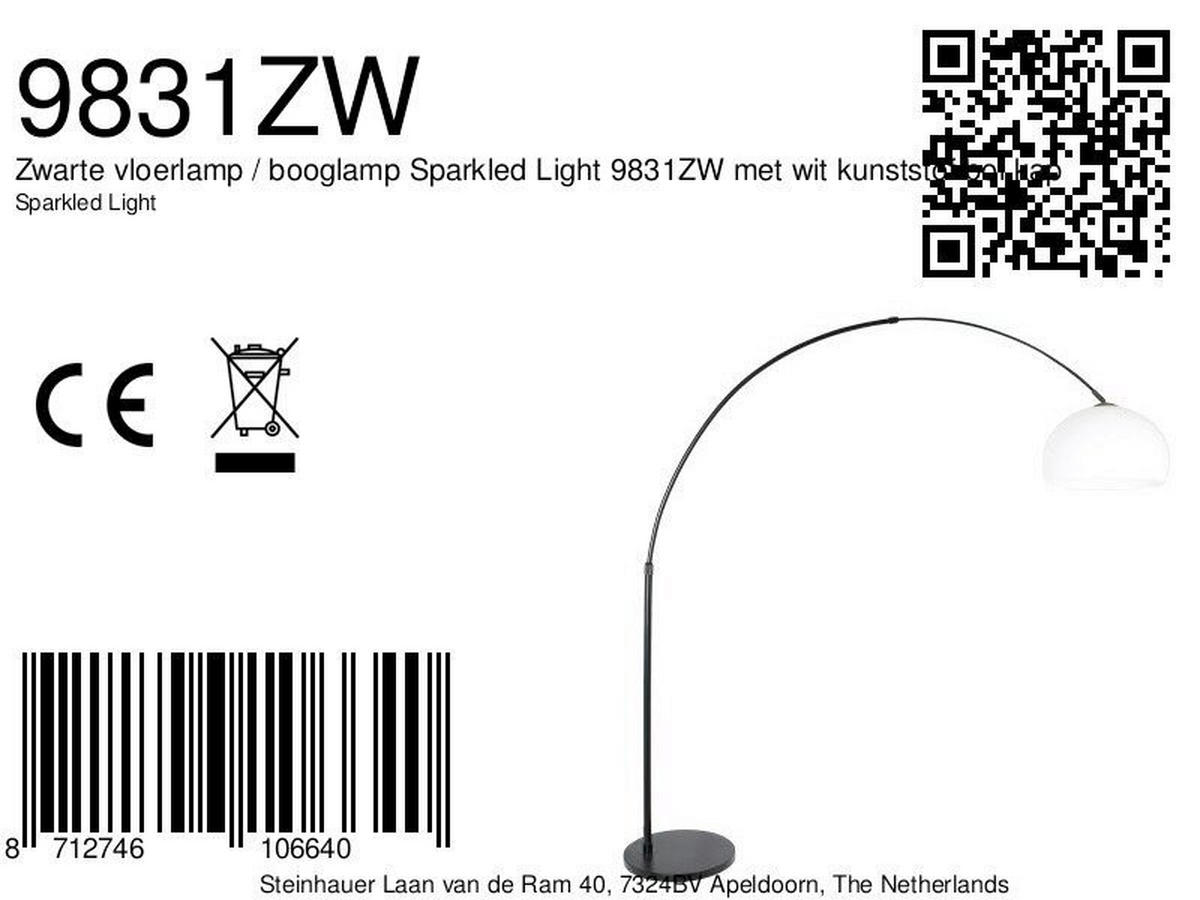 STEHLEUCHTE SPARKLED LIGHT 50/240/230 cm  - Schwarz/Weiß, Trend, Kunststoff/Metall (50/240/230cm)