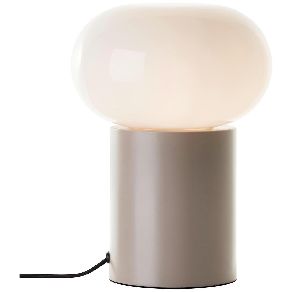 TISCHLEUCHTE - Taupe/Weiss, Design, Glas/Metall (20/27cm) - Brilliant