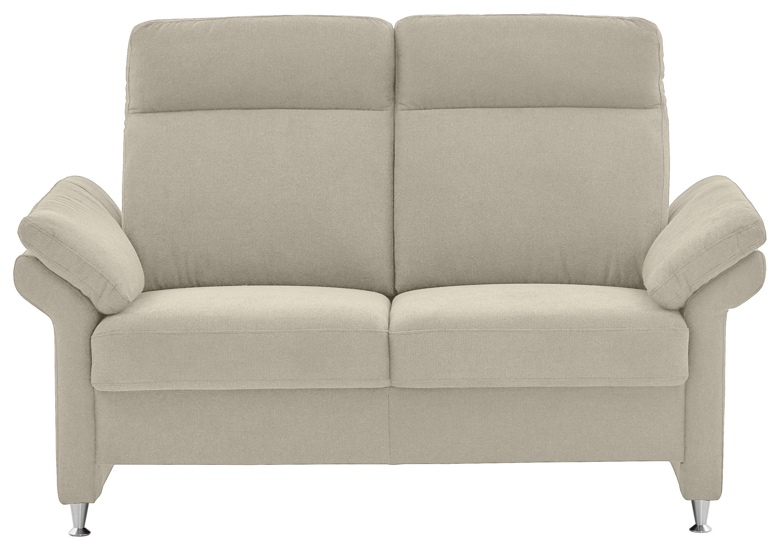 2-SITZER-SOFA in Flachgewebe Naturfarben  - Alufarben/Naturfarben, Modern, Textil/Metall (156/103/89cm) - Pure Home Comfort