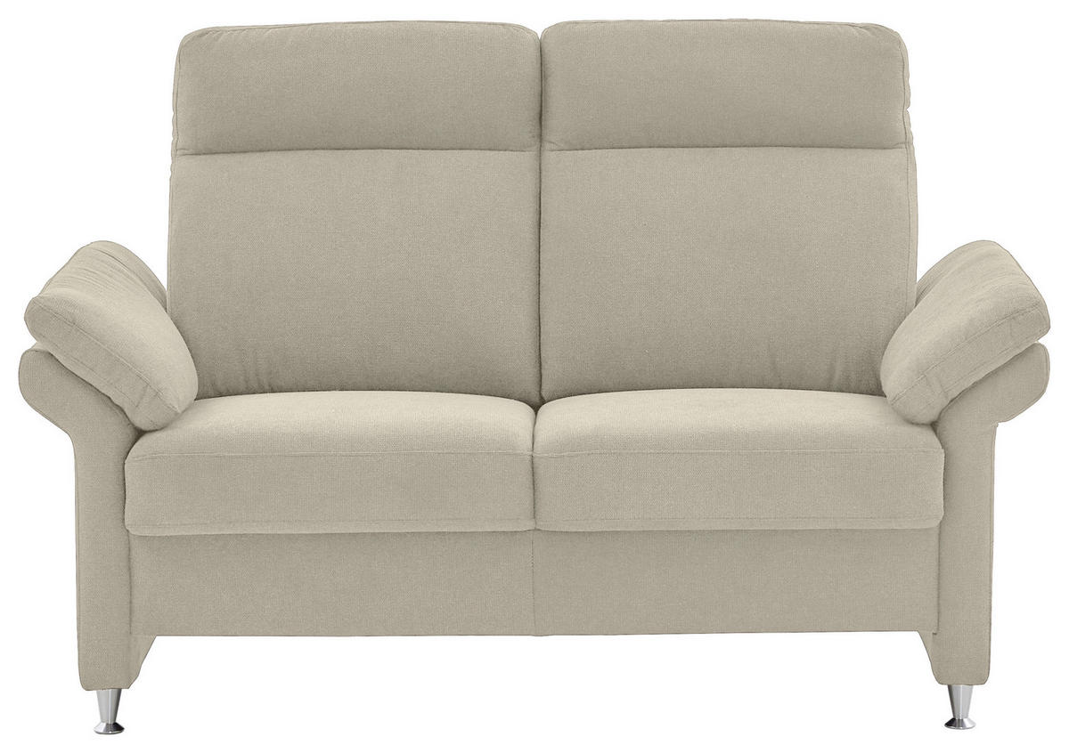 2-SITZER-SOFA Flachgewebe Naturfarben  - Alufarben/Naturfarben, MODERN, Textil/Metall (156/103/89cm) - Pure Home Comfort