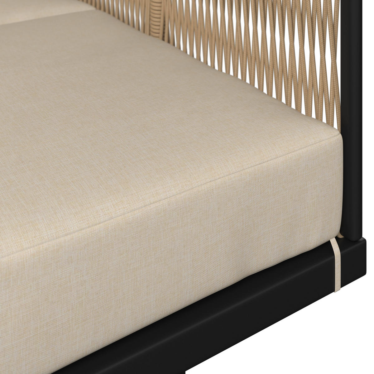 SONNENINSEL 160/120/84 cm  - Schwarz/Grau, MODERN, Kunststoff/Textil (160/120/84cm) - Ambia Garden