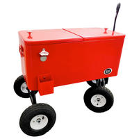 KÜHLBOX Rot, Schwarz  - Rot/Schwarz, KONVENTIONELL, Metall (48/82/82cm) - Ambia Garden