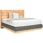 BOXSPRINGBETT 180/200 cm  in Zirbelkieferfarben, Dunkelgrau  - Dunkelgrau/Zirbelkieferfarben, Natur, Holz/Textil (180/200cm) - Valnatura
