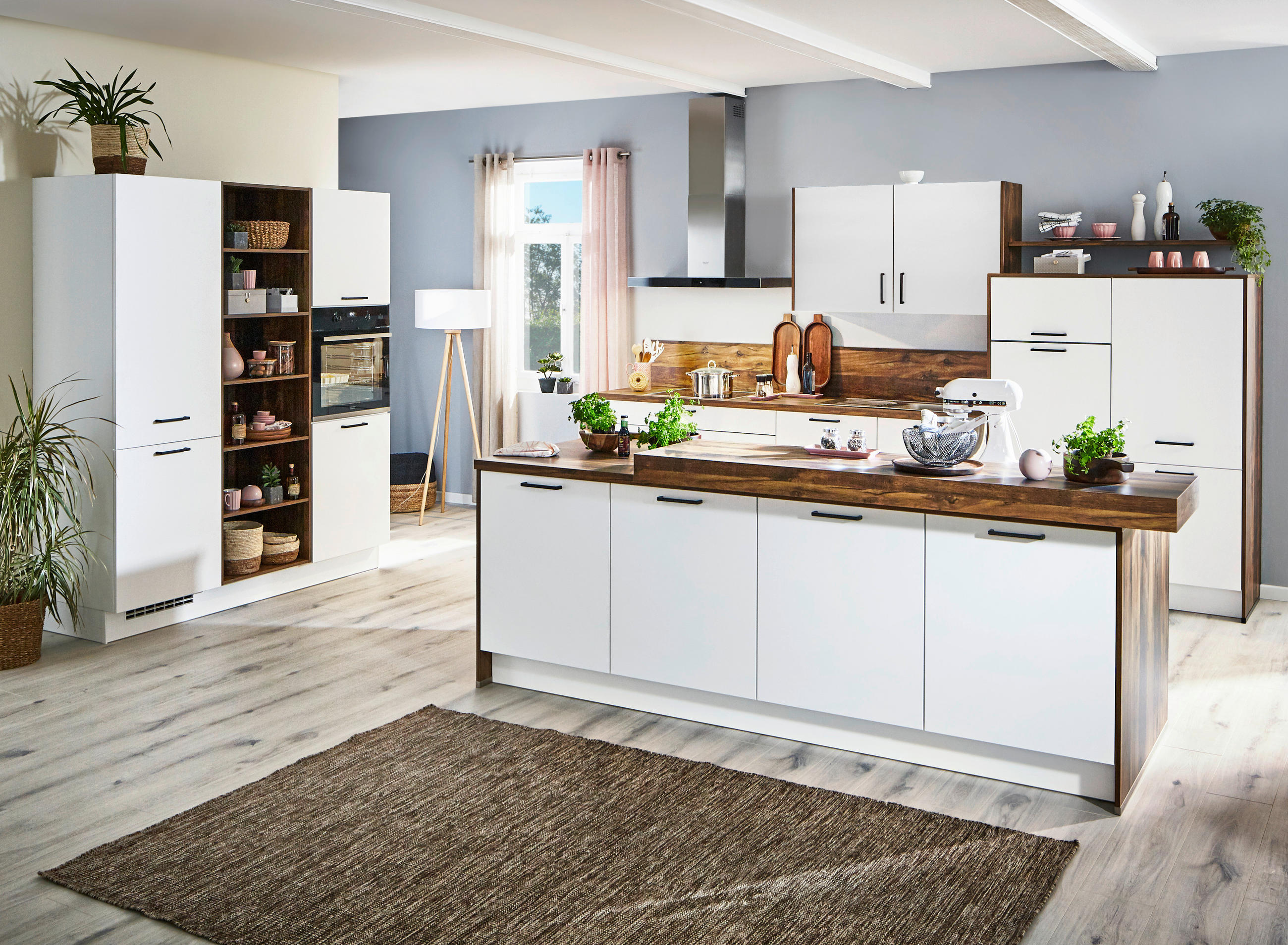 EINBAUKÜCHE   - Weiß, Design, Holzwerkstoff - Celina