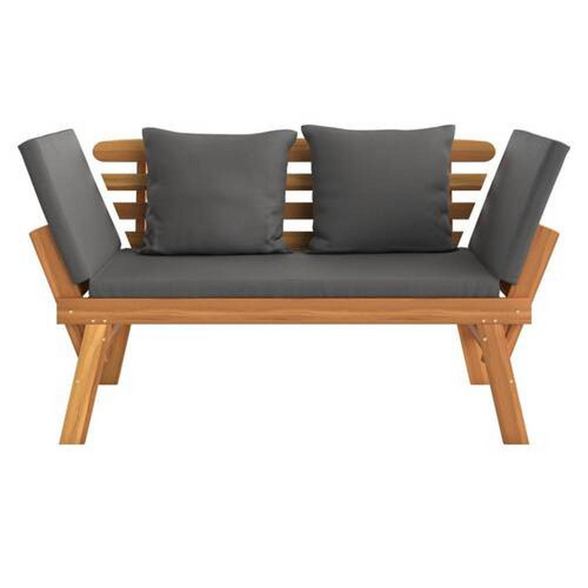 Bancă De Grădină - culoare lemn acacia/gri, Basics, lemn/textil (198/78/68cm) - Ambia Garden