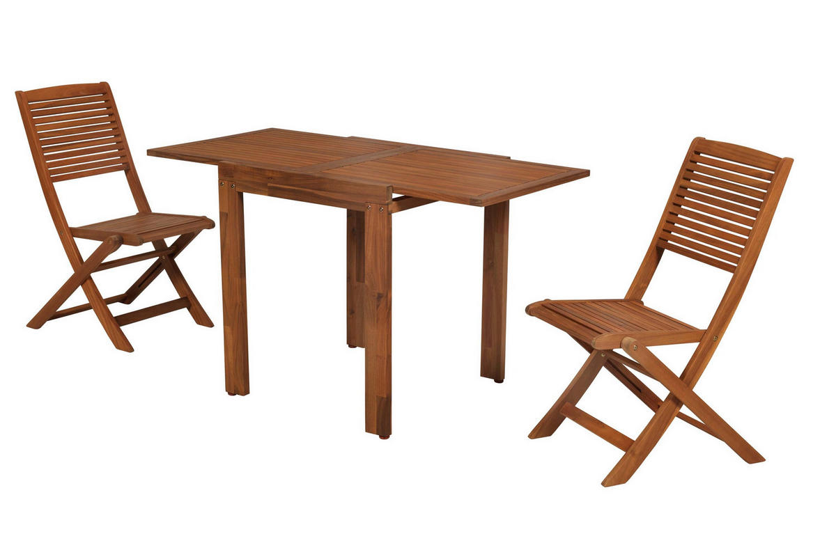 BALKONSET  3-teilig  - Akaziefarben, KONVENTIONELL, Holz - Gardenson