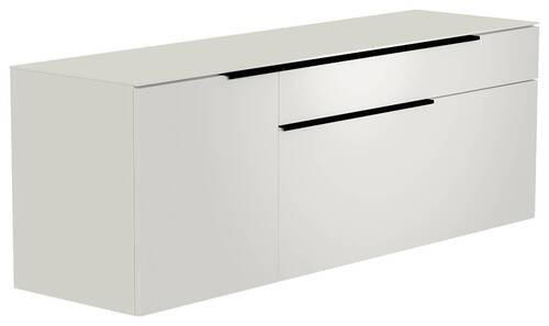 LOWBOARD in 160/56/45 cm - Schwarz/Weiß, Design, Glas/Holzwerkstoff (160/56/45cm) - Moderano