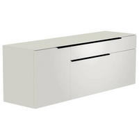 LOWBOARD  in 160/56/45 cm  - Weiss/Schwarz, Design, Glas/Holzwerkstoff (160/56/45cm) - Moderano