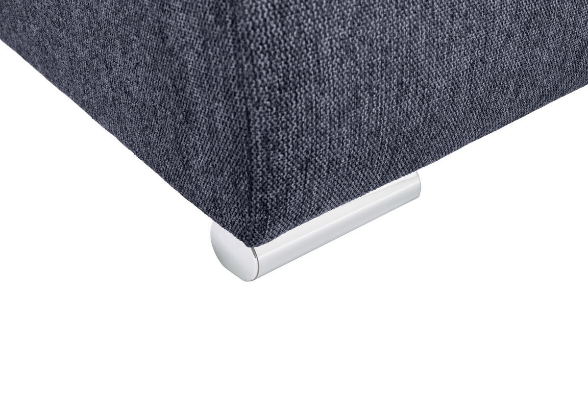 ECKSOFA in Mikrofaser Blau  - Chromfarben/Blau, Modern, Kunststoff/Textil (276/193cm) - Hom`in