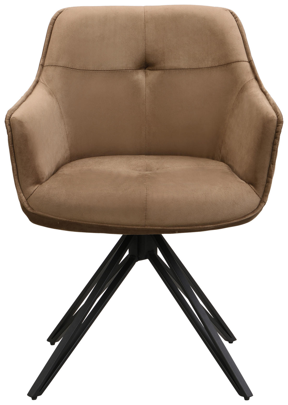 STOLICA S NASLONOM ZA RUKE  crna, taupe  metal, tekstil      - crna/taupe, Moderno, metal/tekstil (57/82/61cm) - Livetastic