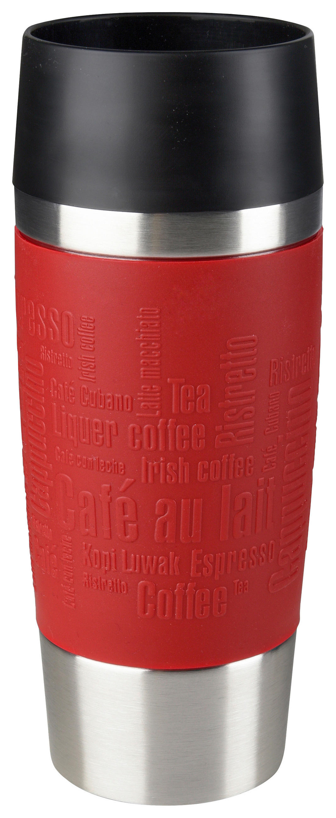 COFFEE-TO-GO-MUGG 1 l  - röd/svart, Design, metall/plast (0,36l) - Tefal