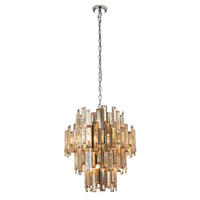 KRISTALL-HÄNGELEUCHTE 56/210 cm   - Chromfarben/Champagner, KONVENTIONELL, Glas (56/210cm) - ENDON