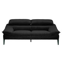 2,5-SITZER Schwarz Echtleder  - Schwarz, Design, Leder (202/78/108cm) - Belluti