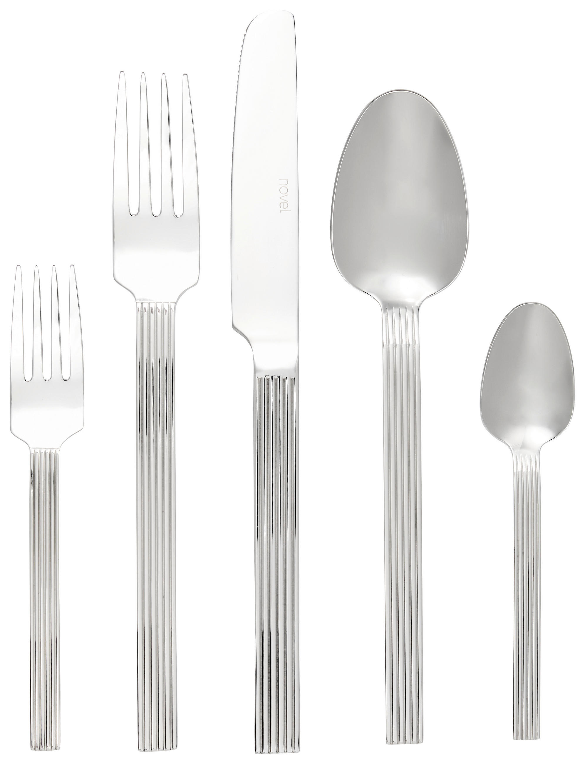 BESTECKSET 30-teilig Edelstahl  - Edelstahlfarben, KONVENTIONELL, Metall - Novel