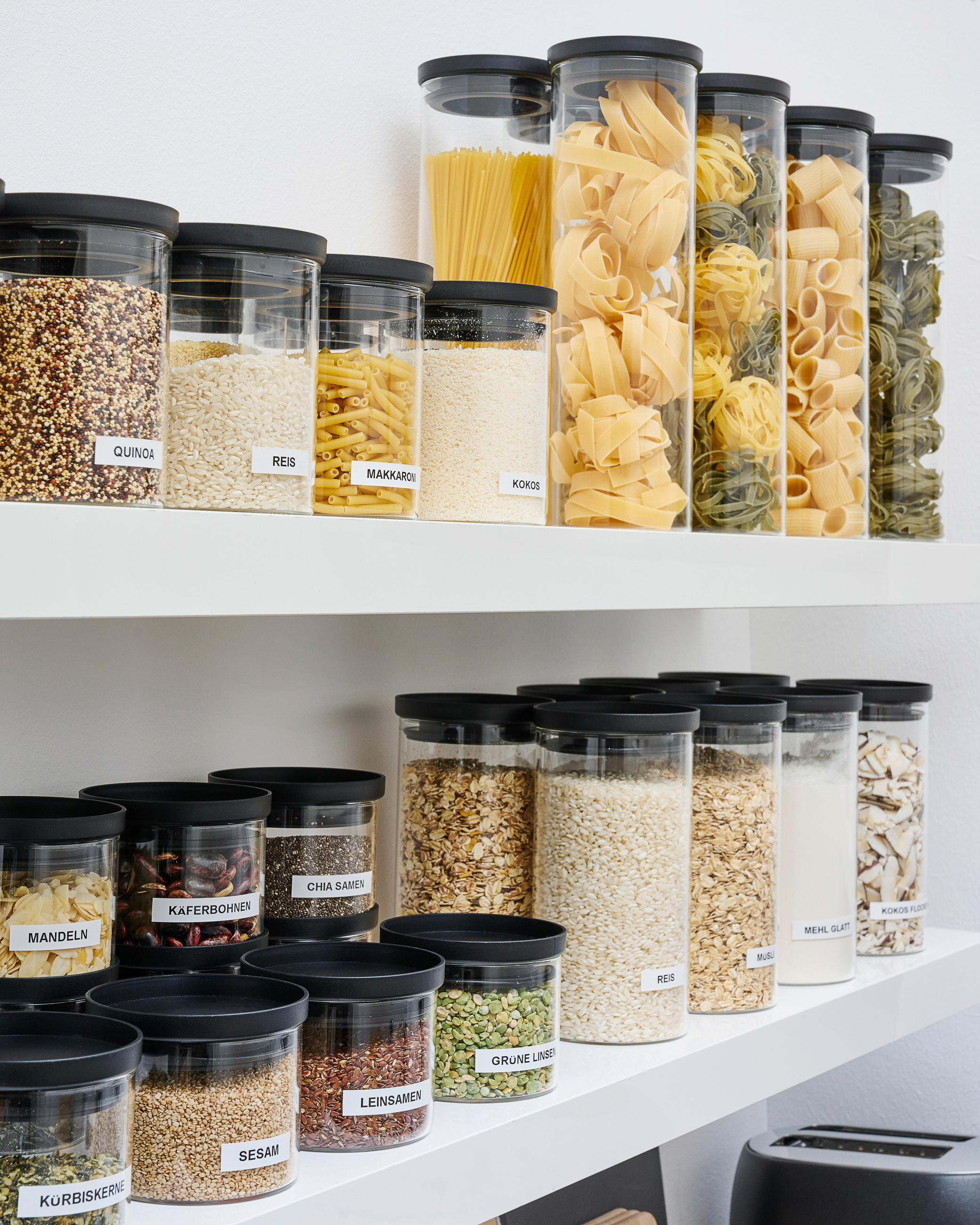 FÖRVARINGSBURK 1,2 l  - klar/svart, Basics, glas/plast (9,5/18cm) - Homeware Profession.