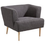 SESSEL in Flachgewebe Dunkelgrau  - Dunkelgrau/Buchefarben, Design, Holz/Textil (85/71/80cm) - Hom`in