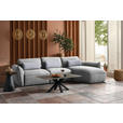 ECKSOFA  in Chenille Greige  340/190 cm  - Greige/Schwarz, Design, Kunststoff/Textil (340/190cm) - Belluti