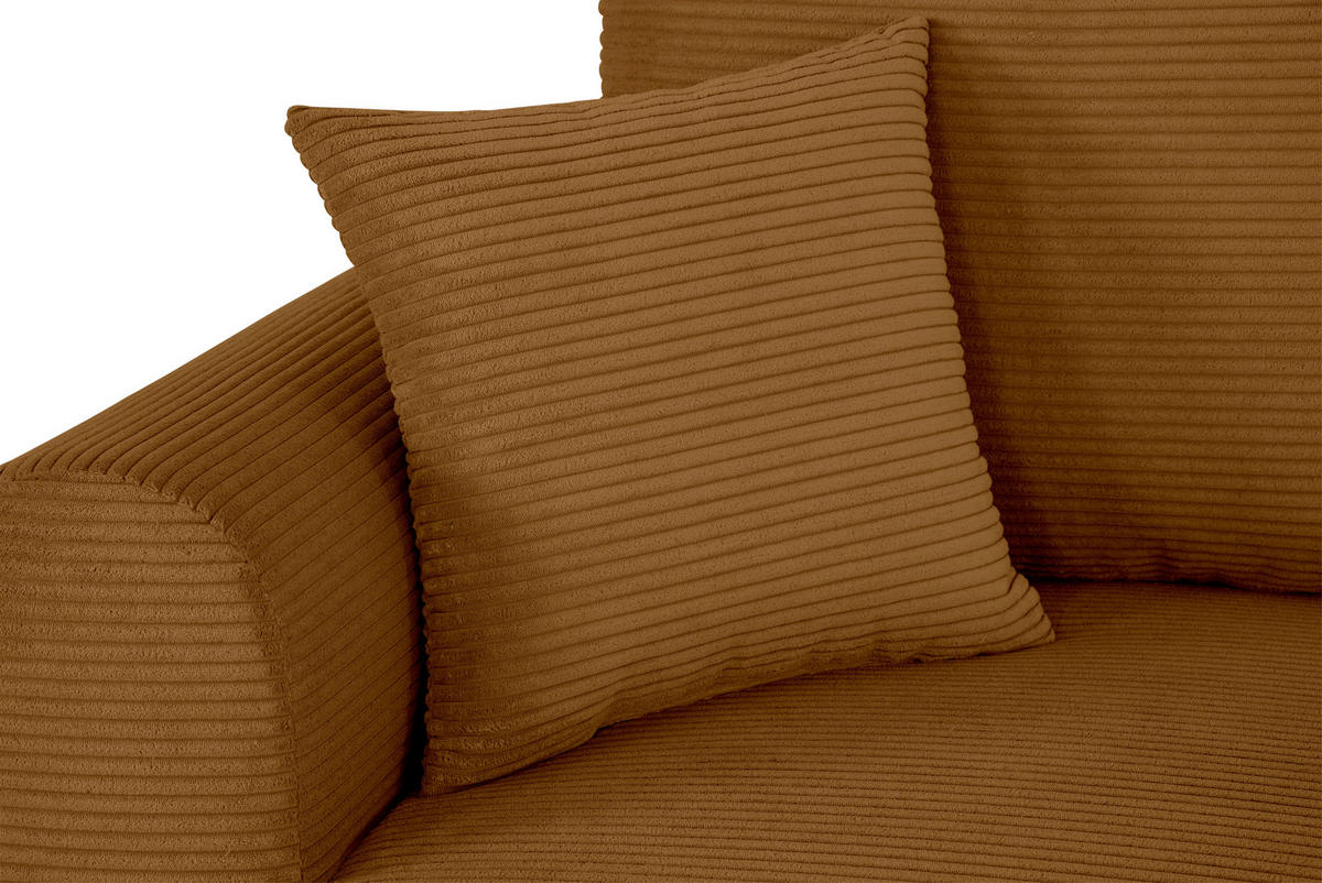 ECKSOFA in Cord Braun  - Braun, Design, Textil (250/151cm) - MID.YOU