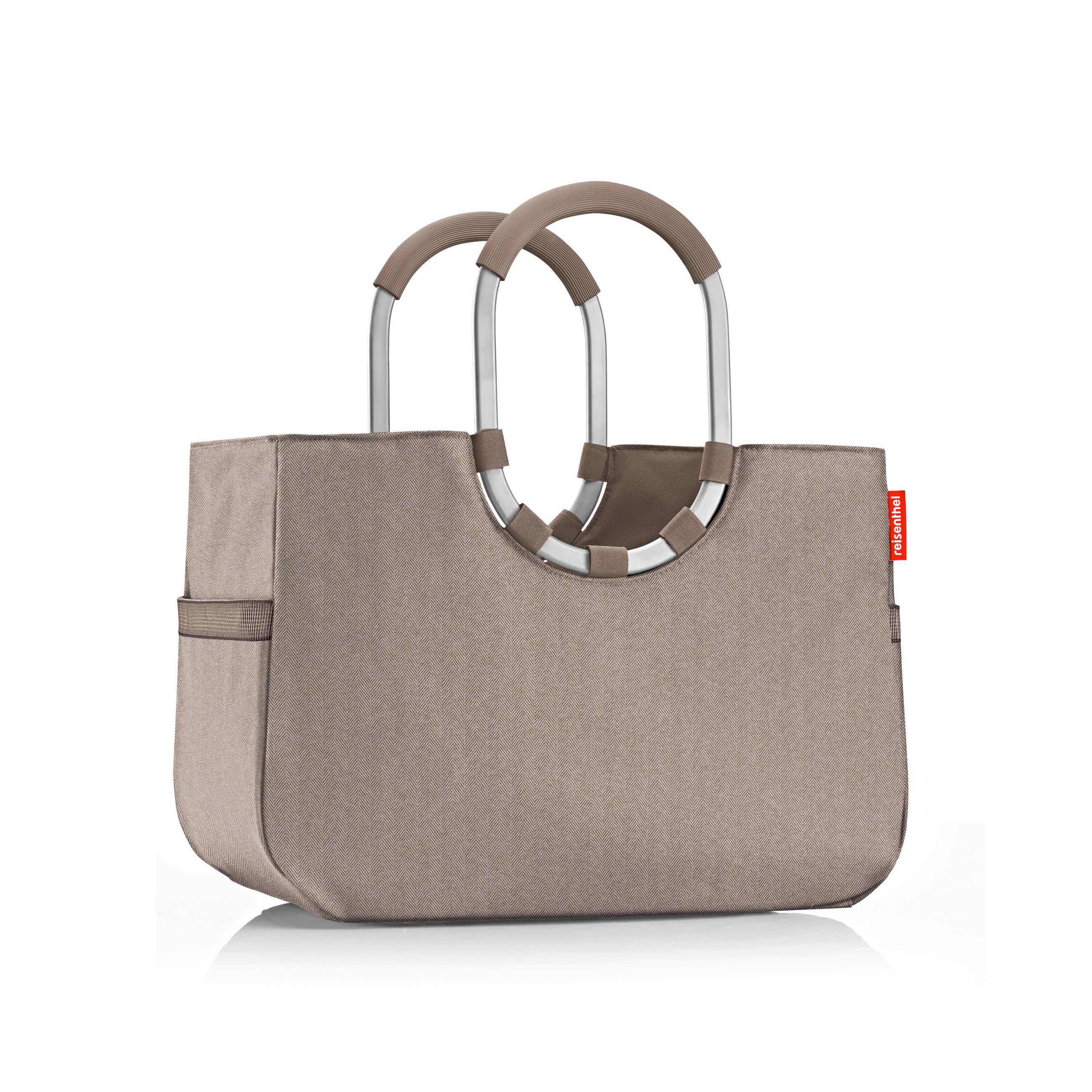 EINKAUFSTASCHE Loopshopper L herringbone mokka  - Mokka, Basics, Textil (46/34.5/25cm) - Reisenthel