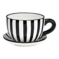BLUMENTOPF   - Schwarz/Weiß, Basics, Keramik (20/12/15cm)