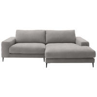 ECKSOFA in Flachgewebe Sandfarben  - Sandfarben/Schwarz, Design, Textil/Metall (253/177cm) - Dieter Knoll