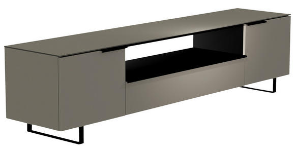 LOWBOARD  in 210/51/45 cm  - Schwarz/Grau, Design, Glas/Holzwerkstoff (210/51/45cm) - Moderano