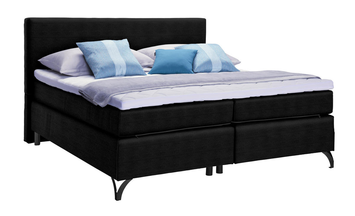 BOXSPRINGBETT 160/200 cm  in Schwarz  - Schwarz, Konventionell, Textil/Metall (160/200cm) - Esposa