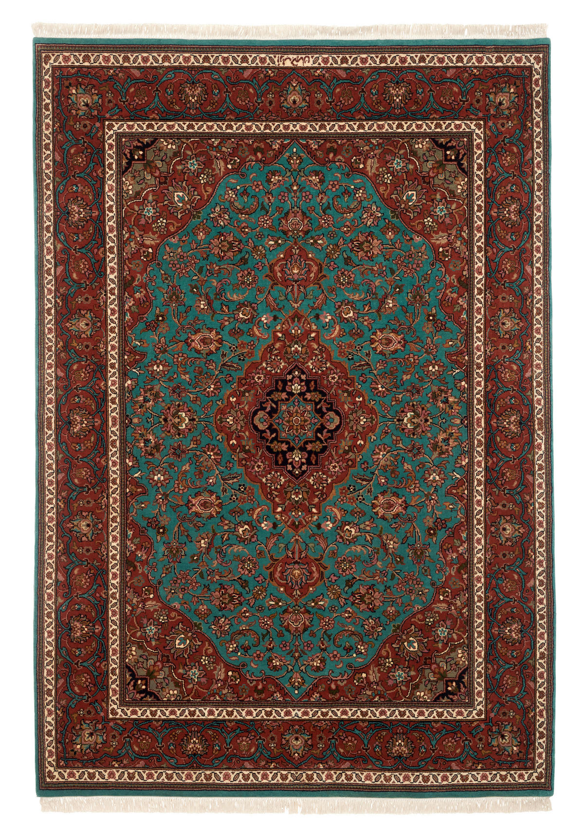 ORIENTTEPPICH 120/180 cm Kashan LT Blue/Peach Orange, Hellblau  - Orange/Hellblau, LIFESTYLE, Textil (120/180cm) - Cazaris