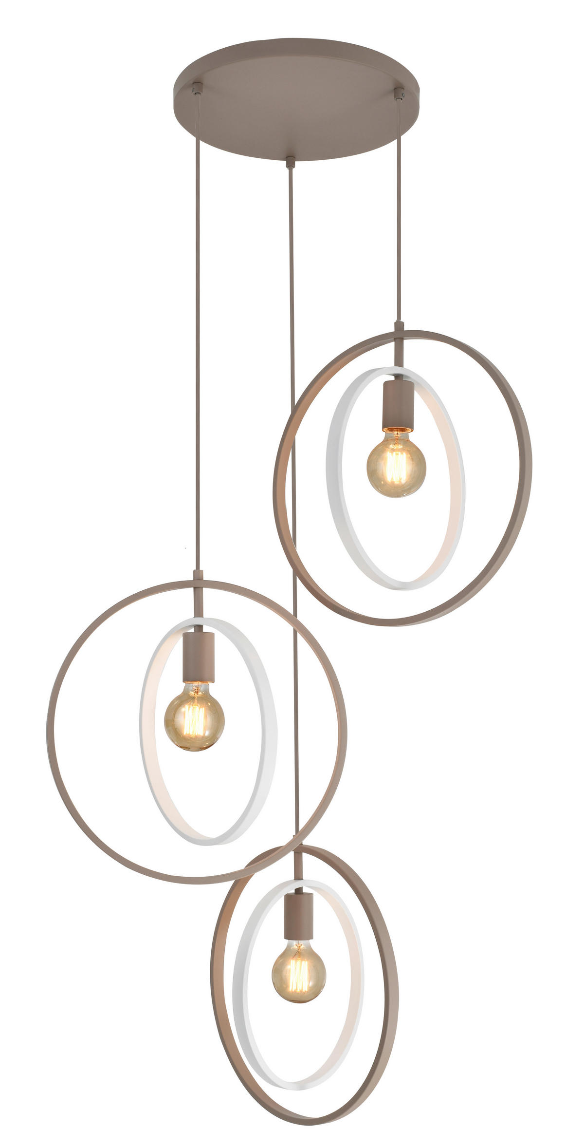 HÄNGELEUCHTE Montpellier 62/150/62 cm  - Sandfarben/Weiß, Design, Kunststoff/Metall (62/150/62cm)