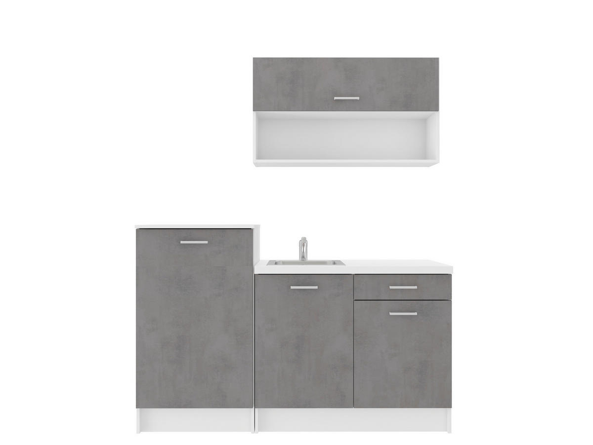 MINIKUCHYŇA G-SMART 160 - sivá/biela, Design, kompozitné drevo/plast (160cm) - P & B
