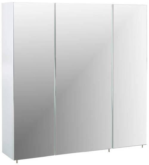 SPIEGELSCHRANK 80/70,7/16 cm  - Weiß Hochglanz/Silberfarben, MODERN, Glas/Holzwerkstoff (80/70,7/16cm) - MID.YOU