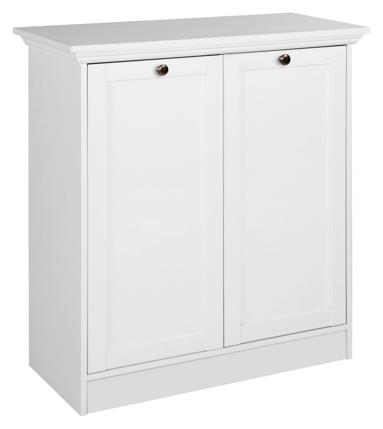 KOMMODE  in 80/90/35 cm  - Silberfarben/Weiß, LIFESTYLE, Holzwerkstoff/Metall (80/90/35cm) - Carryhome