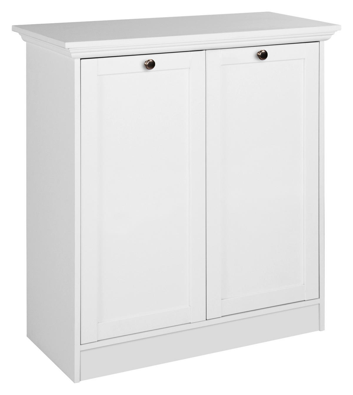 KOMMODE  in 80/90/35 cm  - Silberfarben/Weiß, LIFESTYLE, Holzwerkstoff/Metall (80/90/35cm) - Carryhome