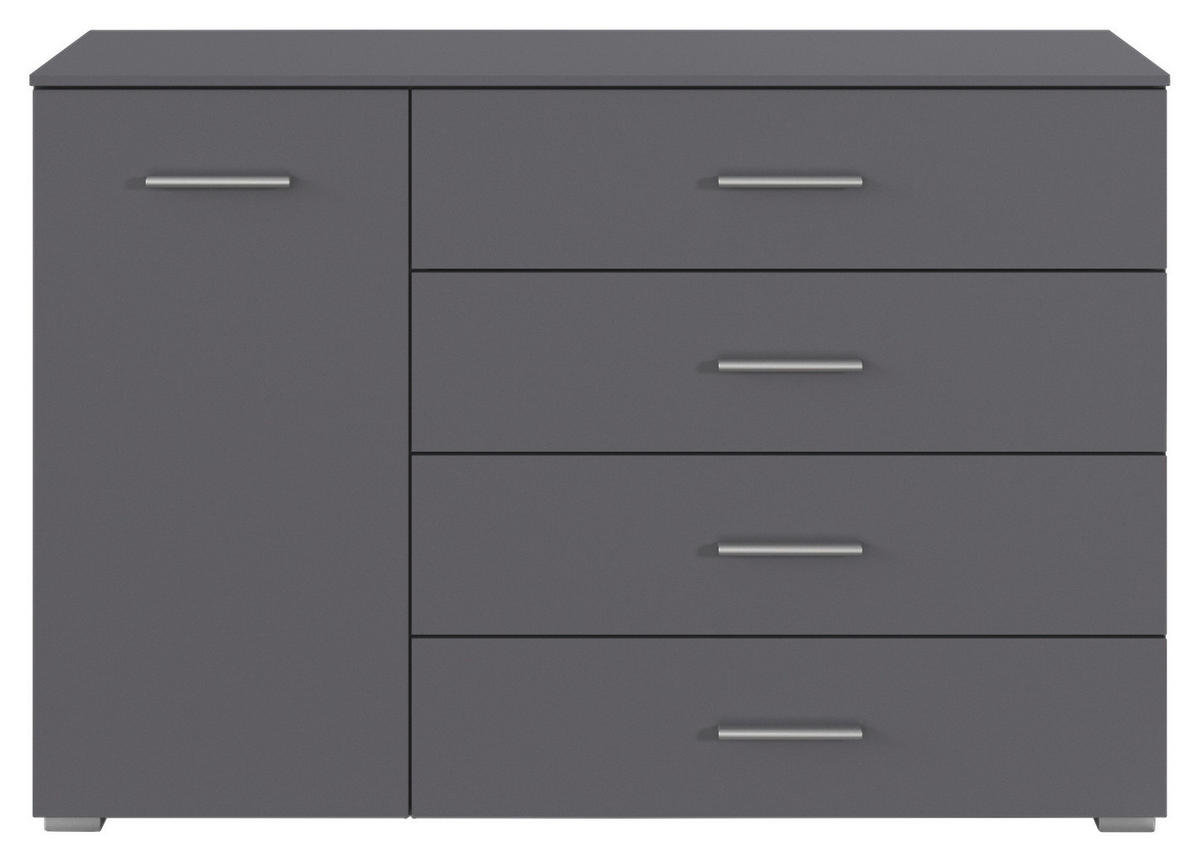 SIDEBOARD  120/81/42 cm 4 Schublade(n)  - Alufarben/Grau, KONVENTIONELL, Holzwerkstoff/Kunststoff (120/81/42cm) - home24
