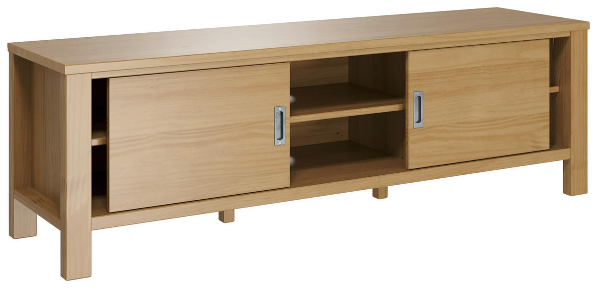 NÍZKA KOMODA, borovica, prírodná farba, 150/47/40 cm - prírodná farba/strieborná, Konventionell, kov/drevo (150/47/40cm) - Livetastic